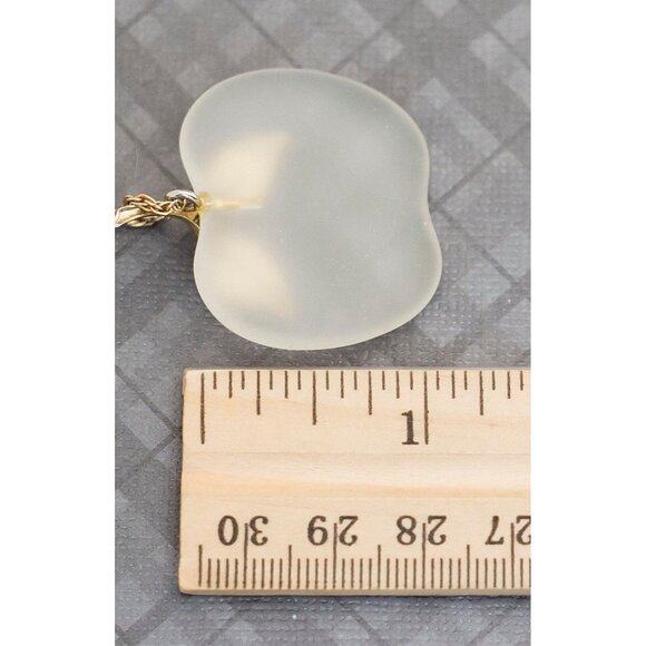 Vintage Boho Glass Apple Pendant Necklace 29 Inches by Avon G11 - Picture 3 of 3
